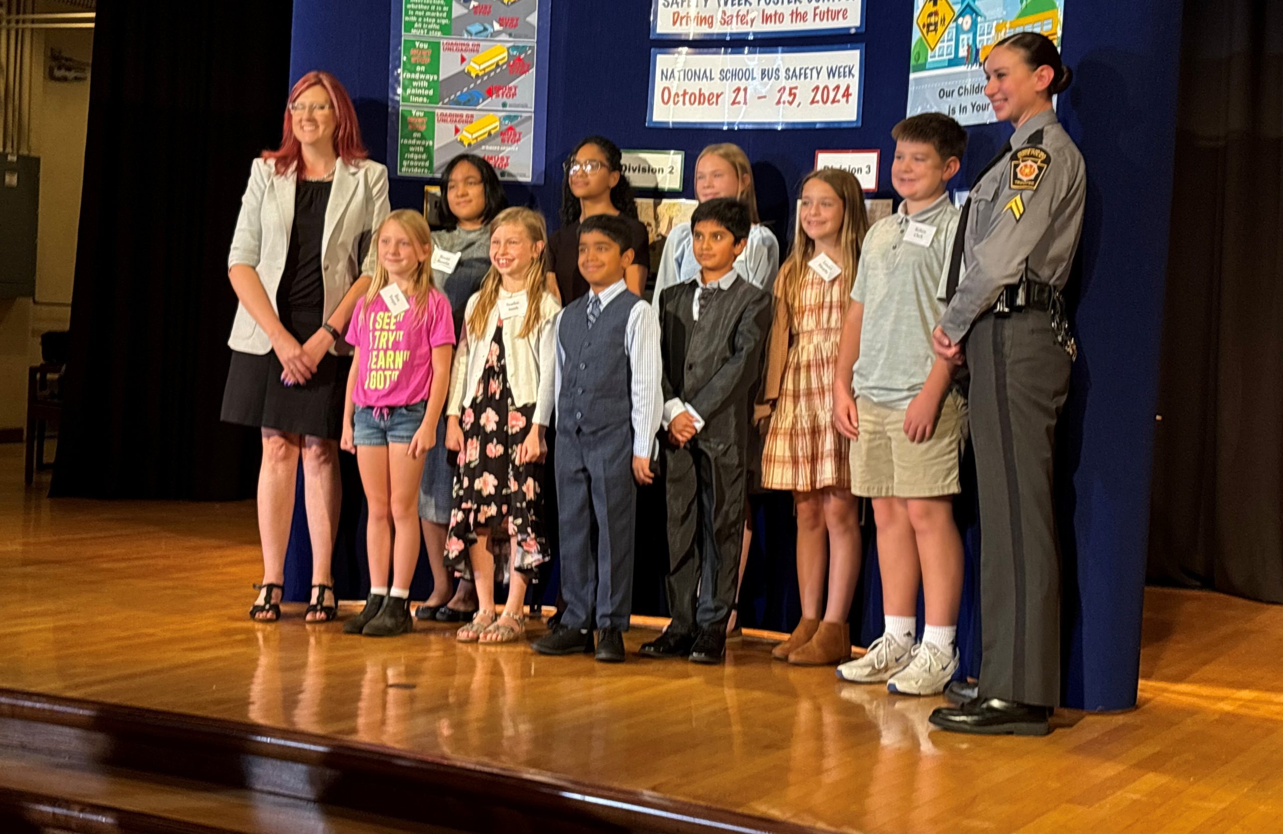 School Bus Safety Poster Contest Winners at Ceremony in Harrisburg