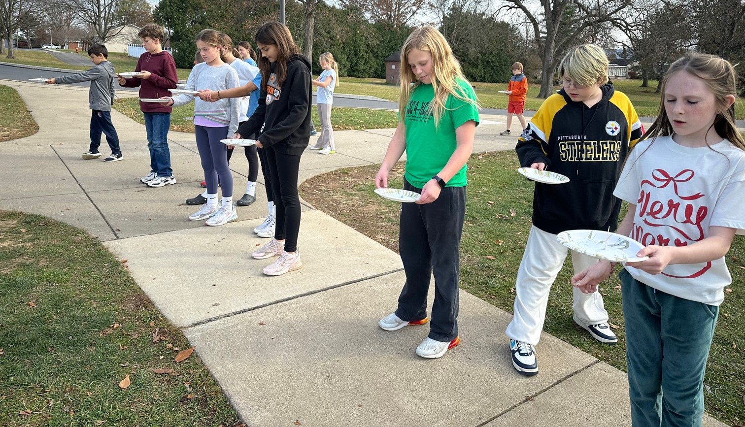 Mrs. Bausinger’s Students Testing The Sun Dials That They Made.