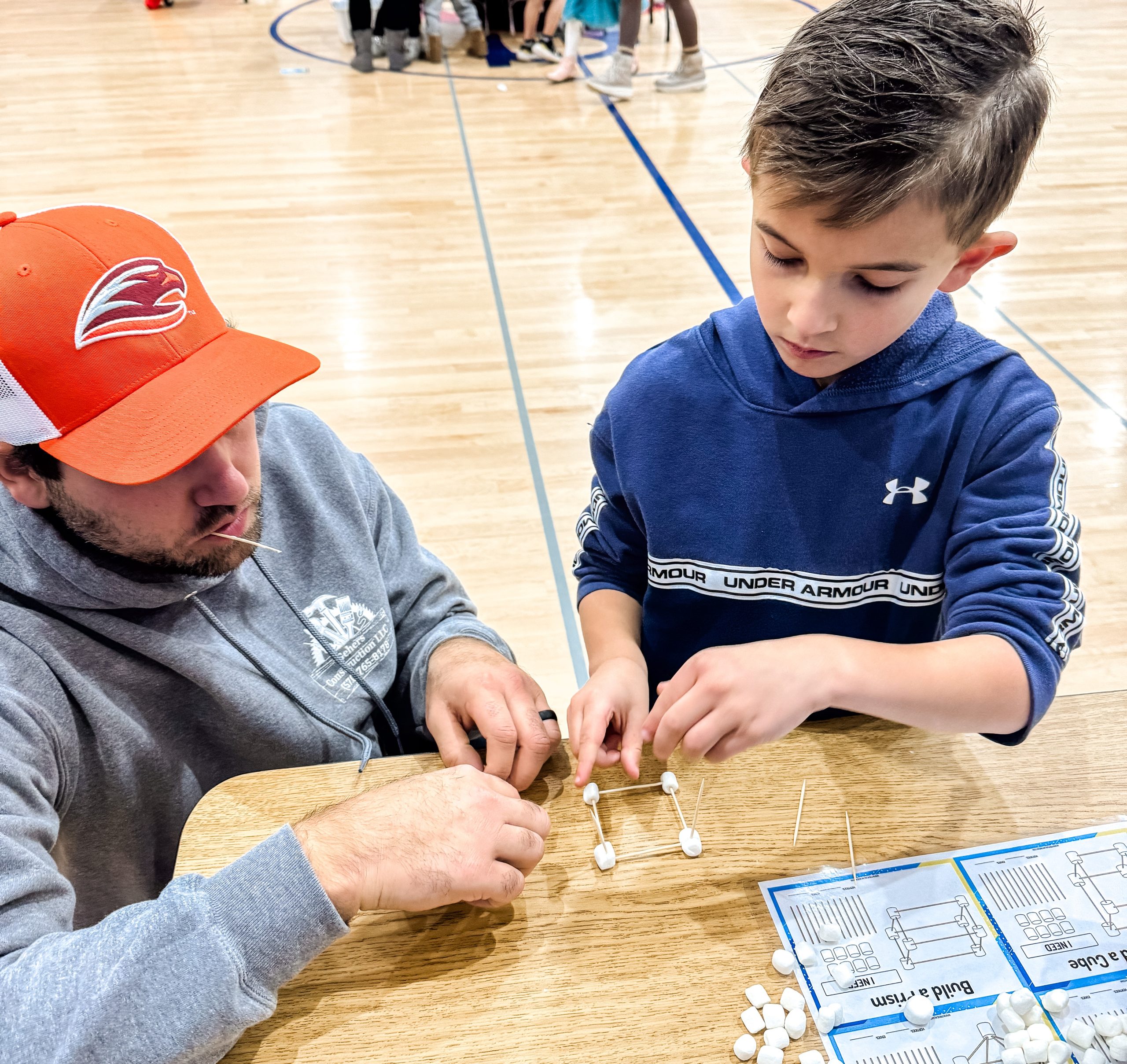 Griffin having fun at Math Night at the Elementary School