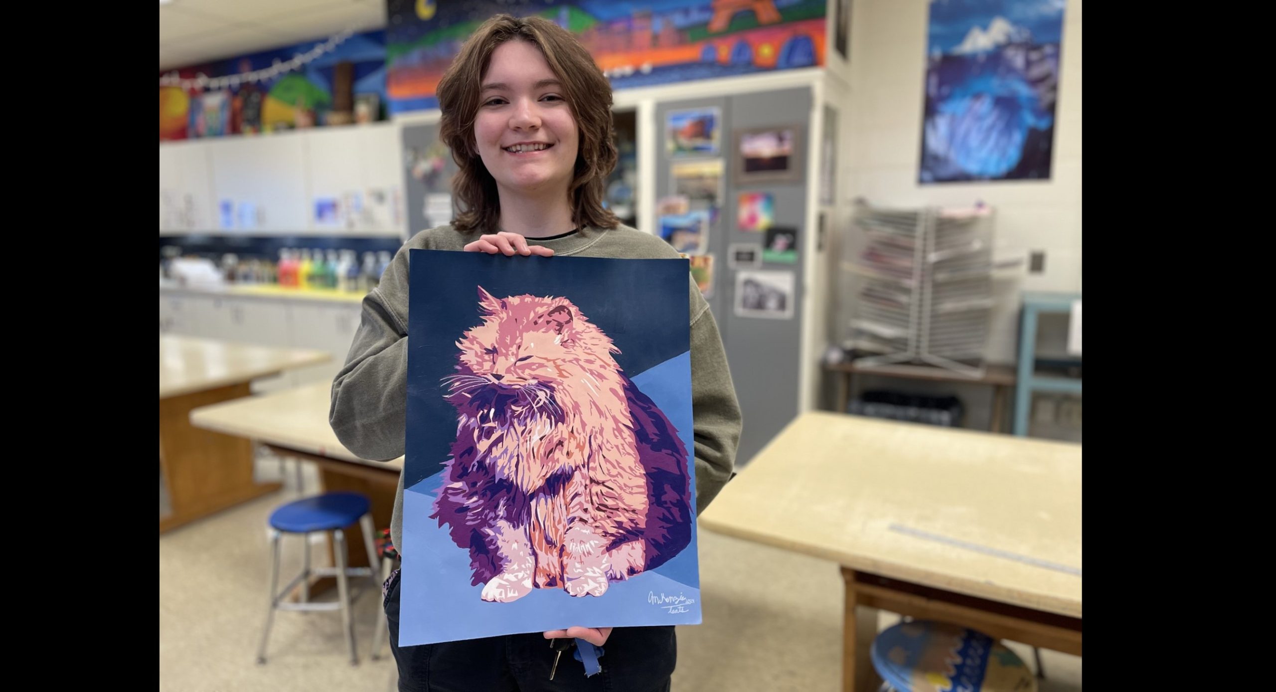 McKenzie Teats excels in Drawing & Painting 1 Class!